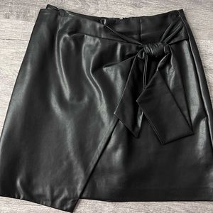 Aritzia faux leather wrap skirt